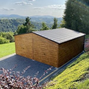 Home garaz metalowy drewnopodobny